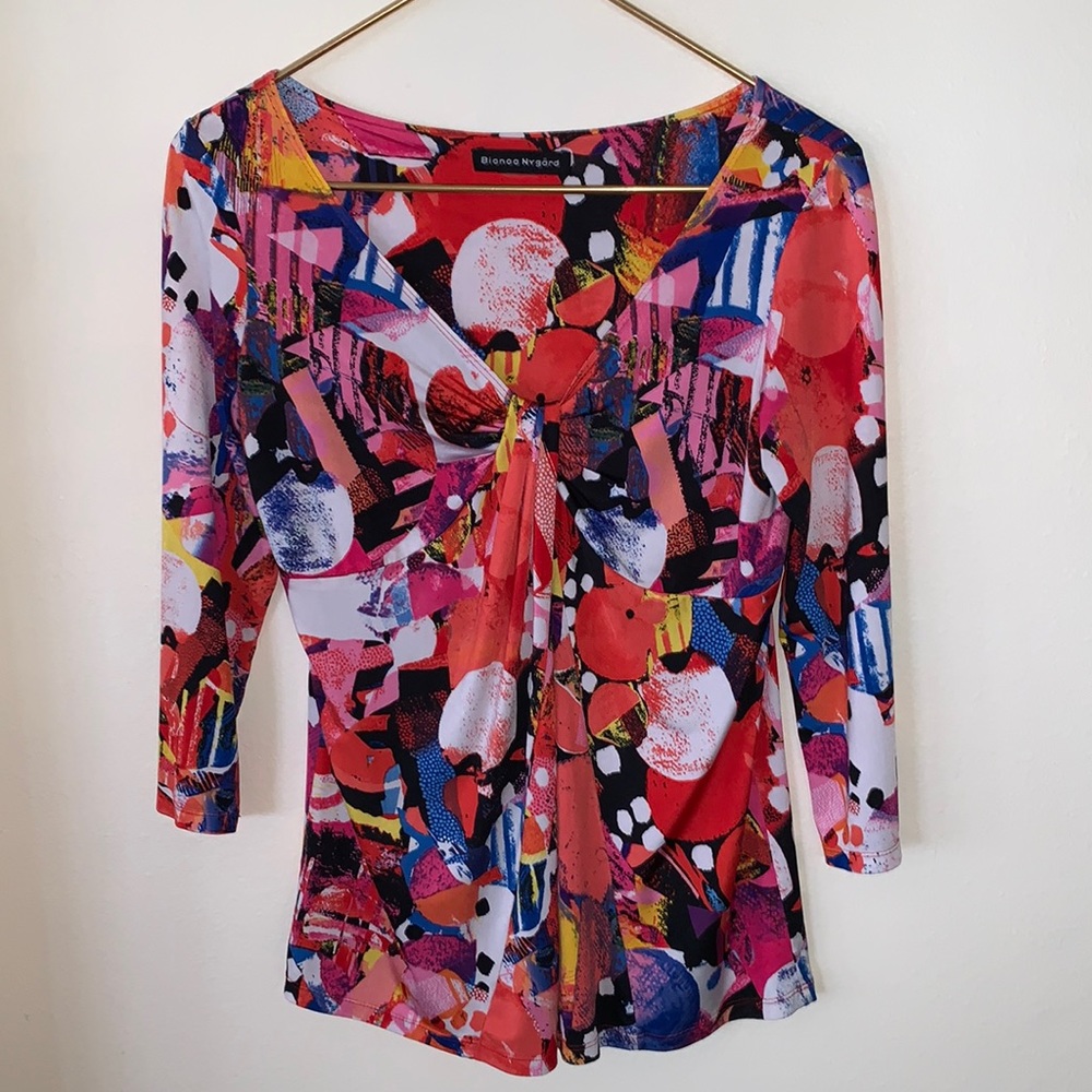 Top 3/4 Sleeve Pullover Blouse Size XS Bianca Nygard